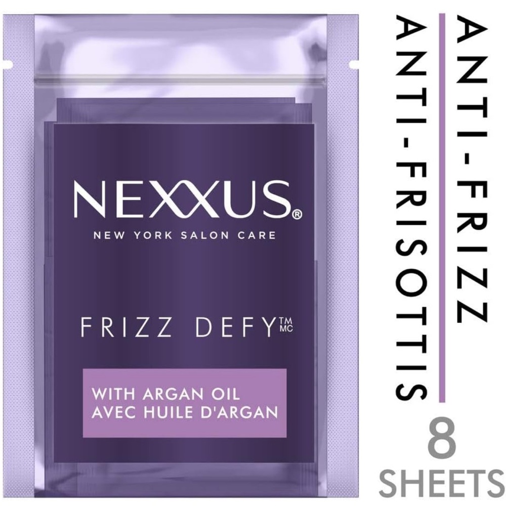 New❣️2 Nexxus Frizz Defy 8 On-the-Go Sheets. w Argon Oil. 2 Sets of 8.Traveling.
